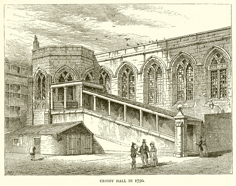 Crosby Hall em 1790 de English School