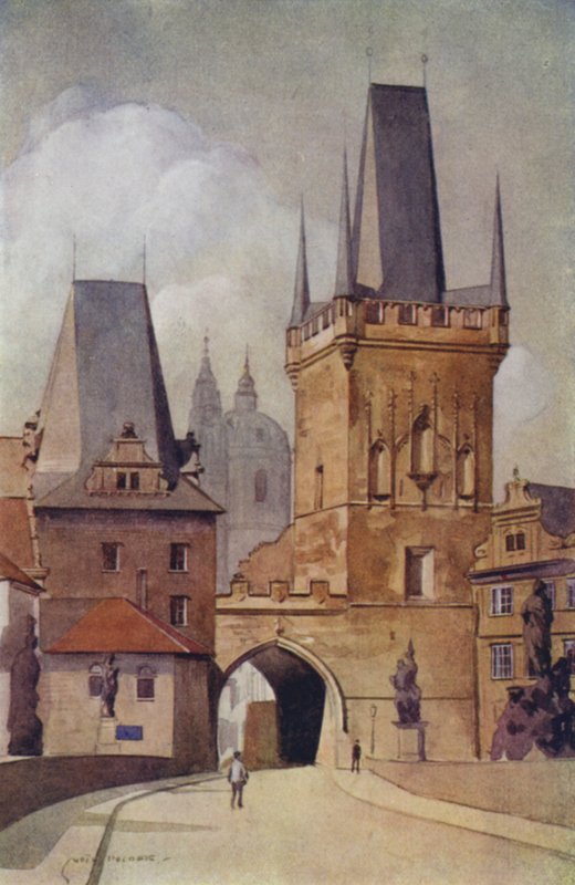 Checoslováquia: Praha, Ponte Charles (cor litho) de English School