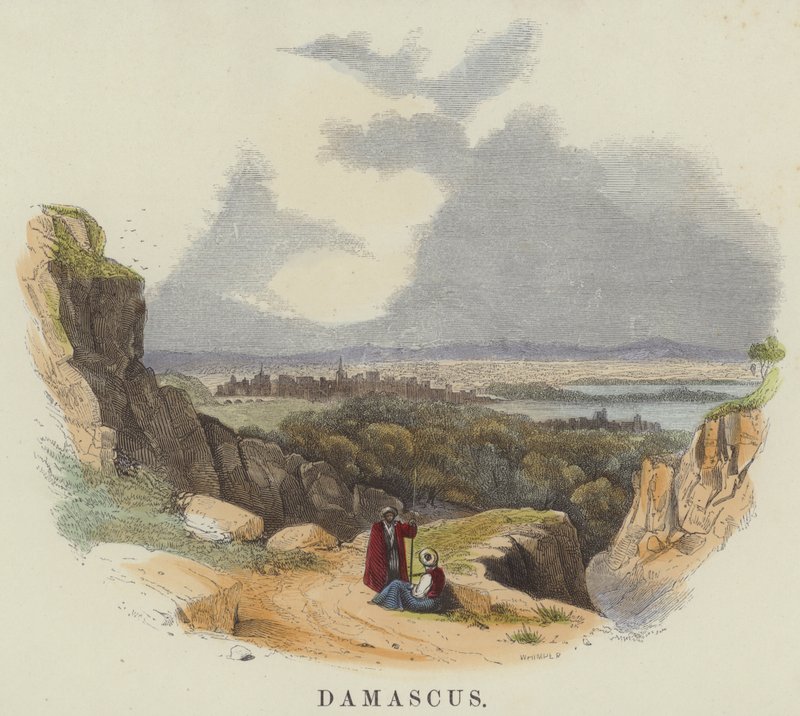 Damasco (gravura colorida) de English School