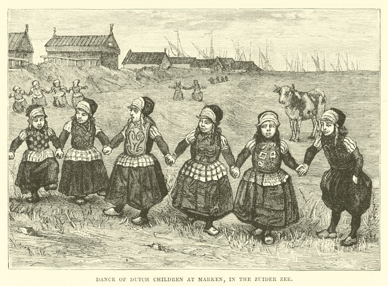 Dança de crianças holandesas em Marken, no Zuider Zee de English School