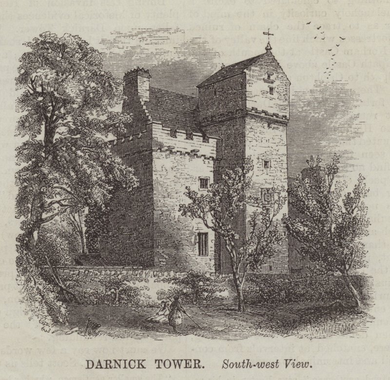 Torre Darnick, Vista Sudoeste (gravura) de English School