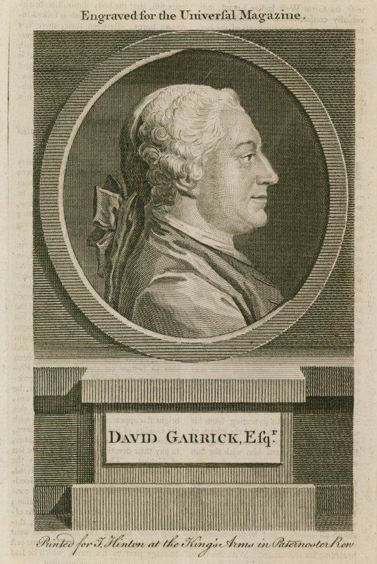 David Garrick, gravado para a revista Universal de English School