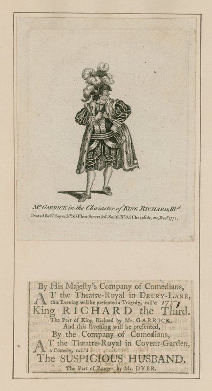 David Garrick no personagem do rei Ricardo III de English School
