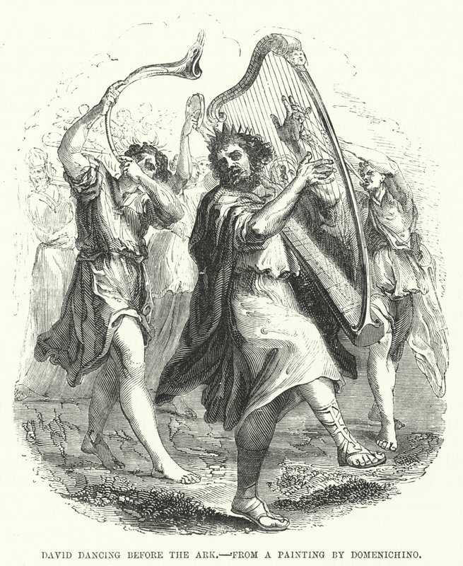 David dançando diante da Arca, de uma pintura de Domenichino (gravura) de English School