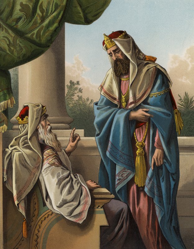 David dá uma acusação a Salomão (chromolitho) de English School