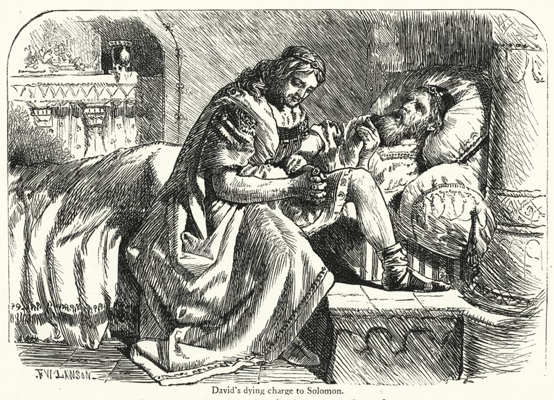 O pedido de morte de David a Salomão (gravura) de English School
