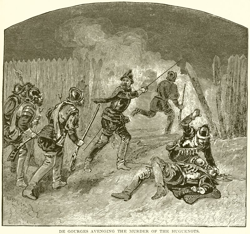 De Gourges vingando o assassinato dos huguenotes de English School