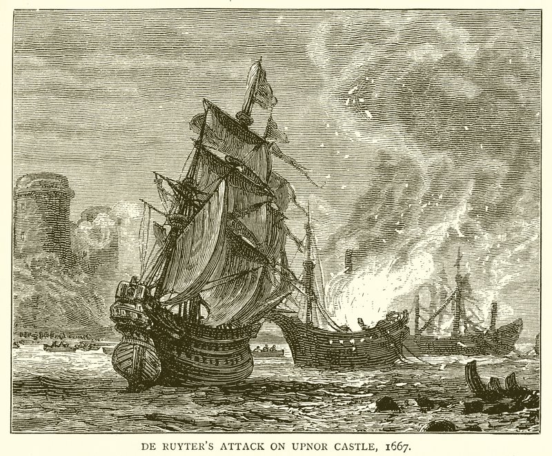 Ataque de Ruyters no Castelo de Upnor, 1667 de English School