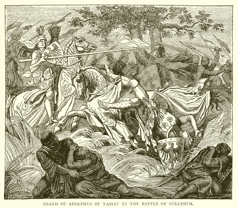 Morte de Adolfo de Nassau na Batalha de Gollheim de English School