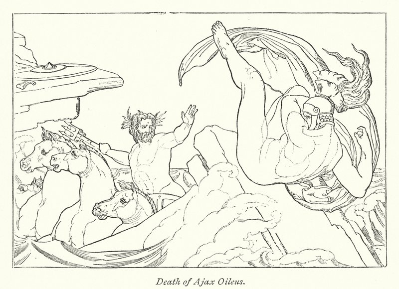 Morte de Ajax Oileus (litho) de English School