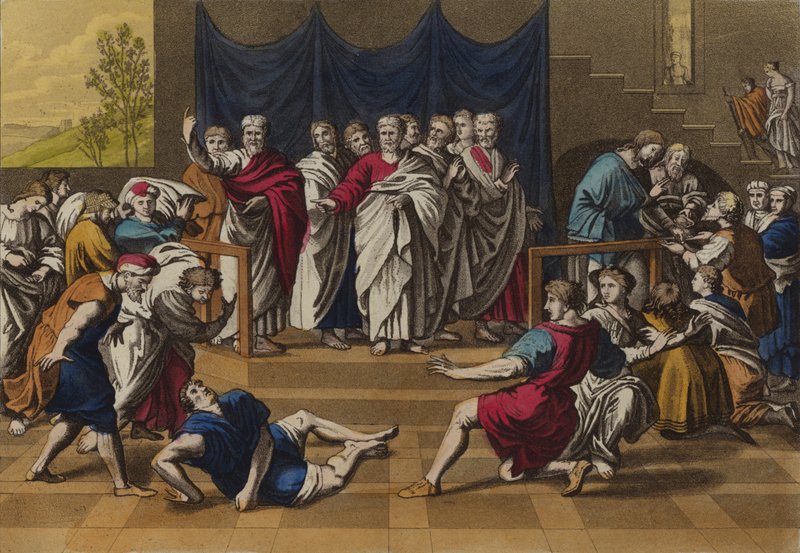 Morte de Ananias (lito colorido) de English School