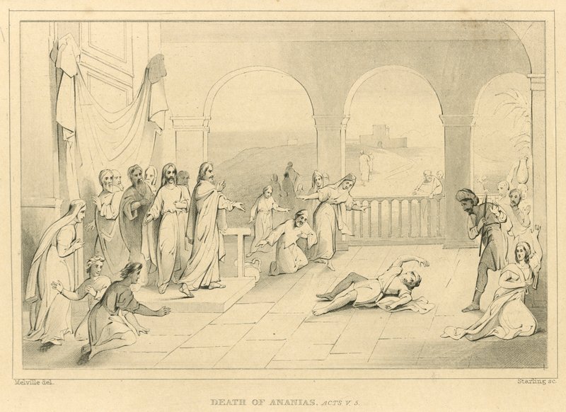 Morte de Ananias, Atos V, 5 de English School