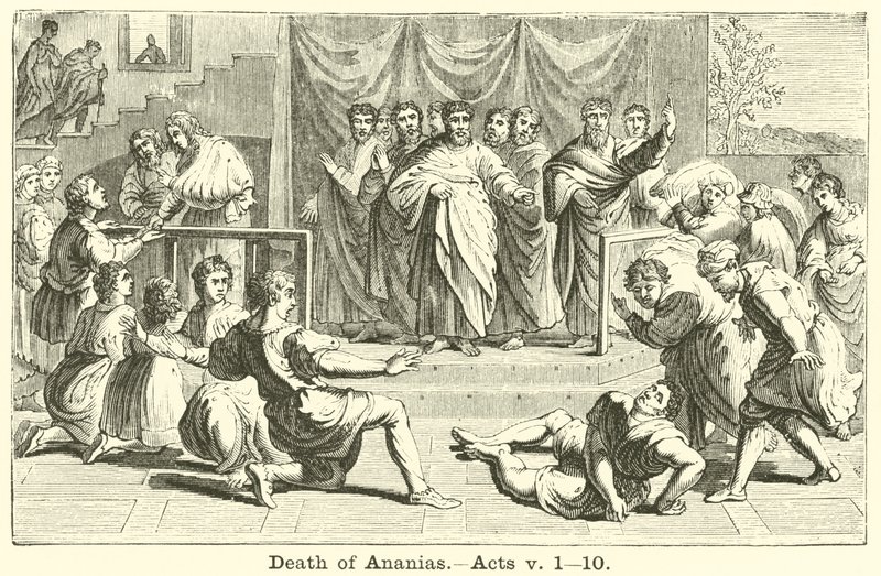 Morte de Ananias, Atos, v, 1, 10 de English School