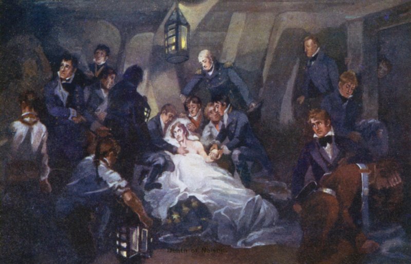 Morte de Nelson (litografia a cores) de English School