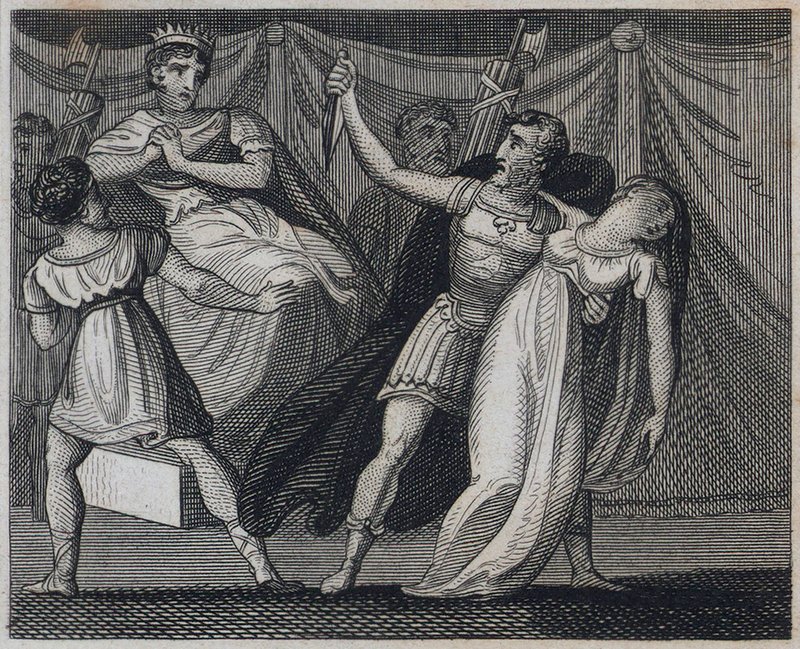 Morte de Verginia, Roma, 449 a.C. (gravura) de English School