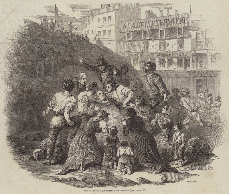 Morte do Arcebispo de Paris (gravura) de English School