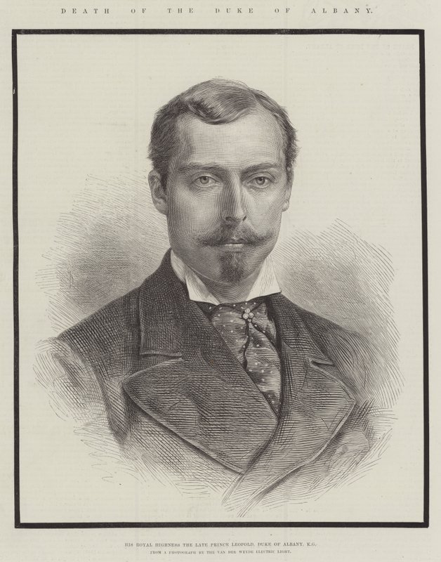 Morte do Duque de Albany, Sua Alteza Real o falecido Príncipe Leopoldo, Duque de Albany, KG (gravura) de English School