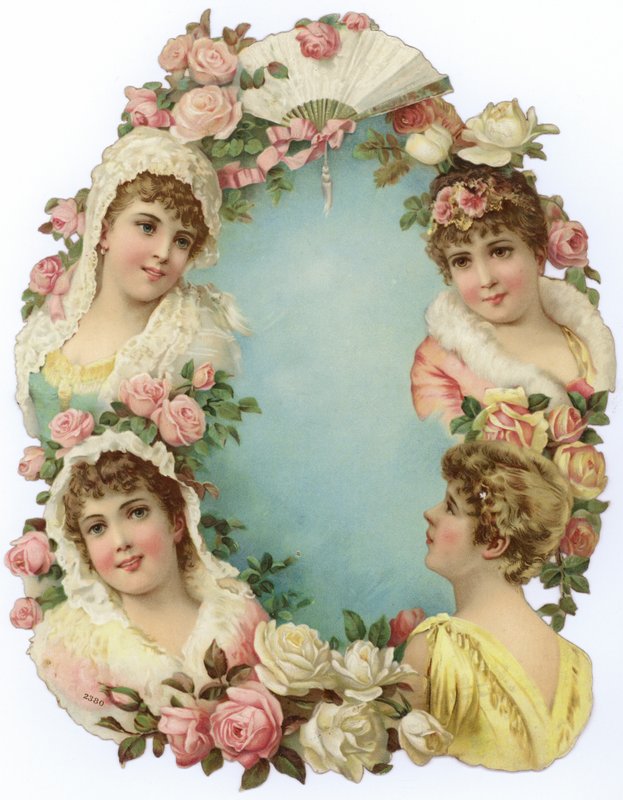 Decoração com retratos de mulheres de English School