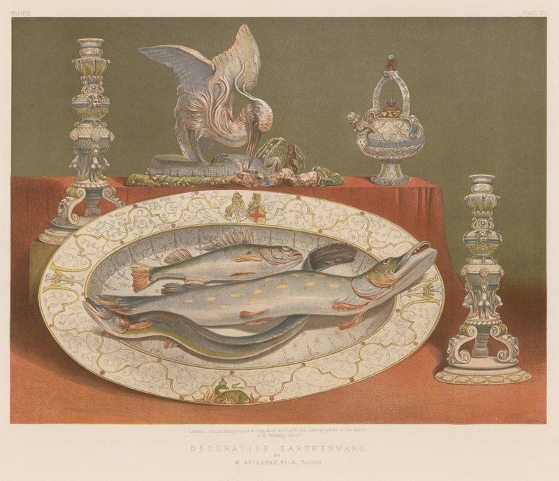 Faiança decorativa por M Avisseau, Fils, Tours de English School