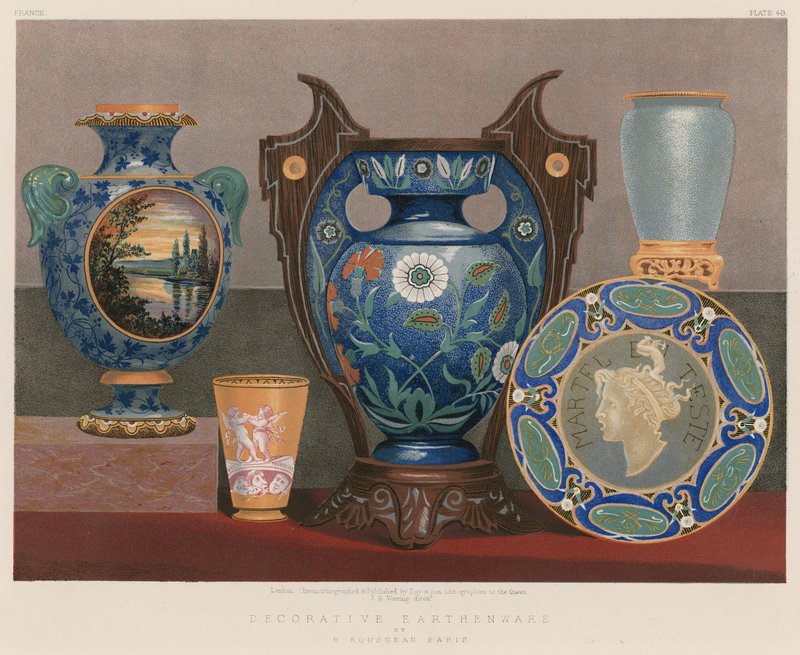 Produto de cerâmica decorativo por M Rousseau, Paris de English School