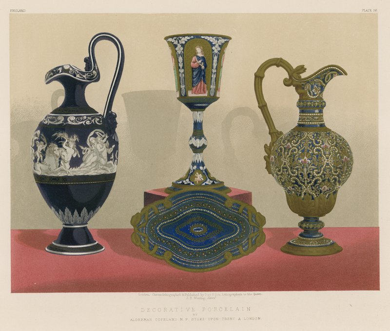 Porcelana decorativa por Alderman Copeland MP Stoke-upon-Trent e Londres de English School