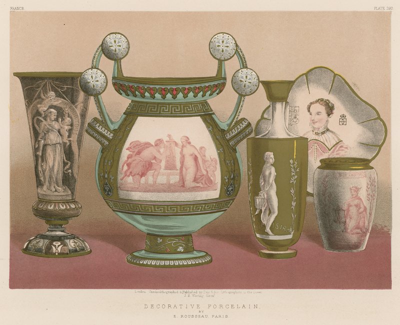 Porcelana Decorativa de E Rousseau, Paris de English School