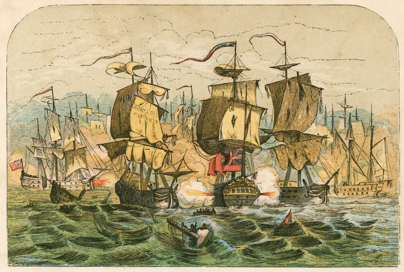 Derrota da frota holandesa pelo almirante Blake de English School