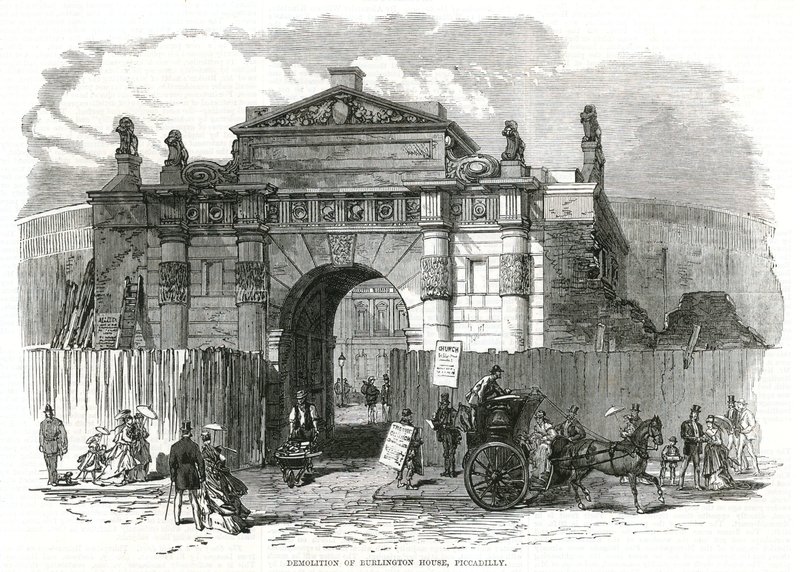 Demolição de Burlington House, Piccadilly de English School