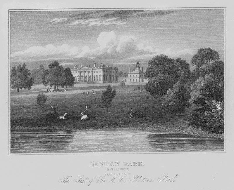 Denton Park, General View, Yorkshire, The Seat of Sir W C Ibbetson, Baronete (gravura) de English School
