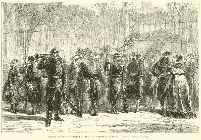 Partida do 10º Regimento de Guardas Nacionais para os postos avançados, outubro de 1870 de English School
