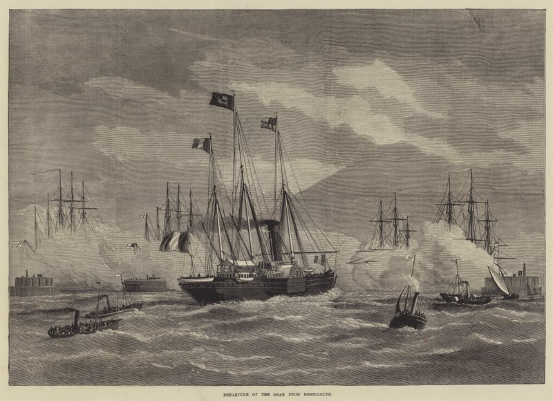 Saída do Xá de Portsmouth (gravura) de English School