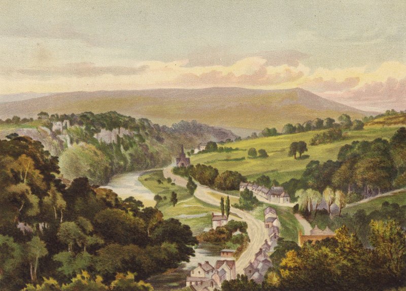 Derbyshire, Matlock, de Heights of Abraham (cor litho) de English School