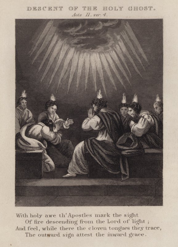 Descida do santo fantasma, Atos II, ver 4 (gravura) de English School