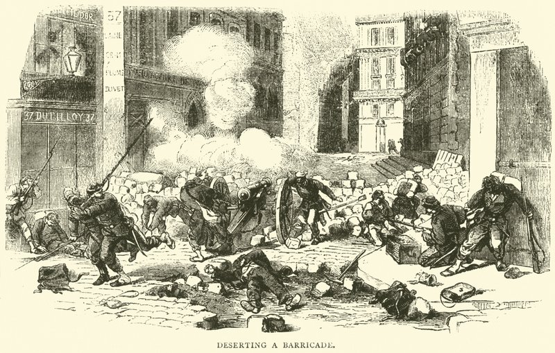 Abandonando uma barricada, abril de 1871 de English School
