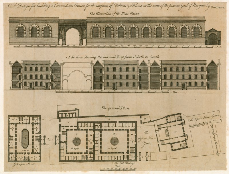 Design para a prisão de Newgate de English School