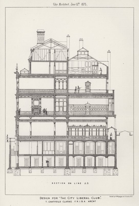 Design para "The City Liberal Club" (gravura) de English School