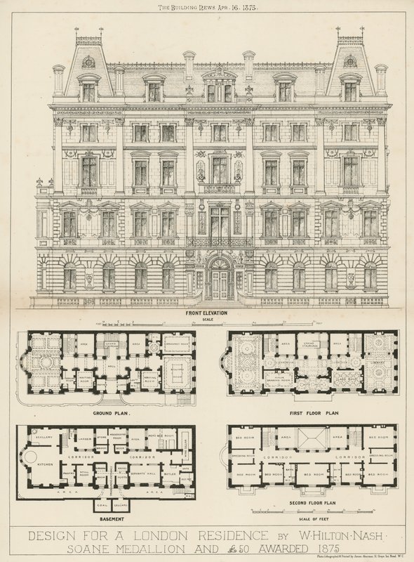 Design para uma residência em Londres por W Hilton Nash de English School