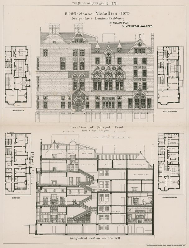 Design para uma residência em Londres por William Scott de English School