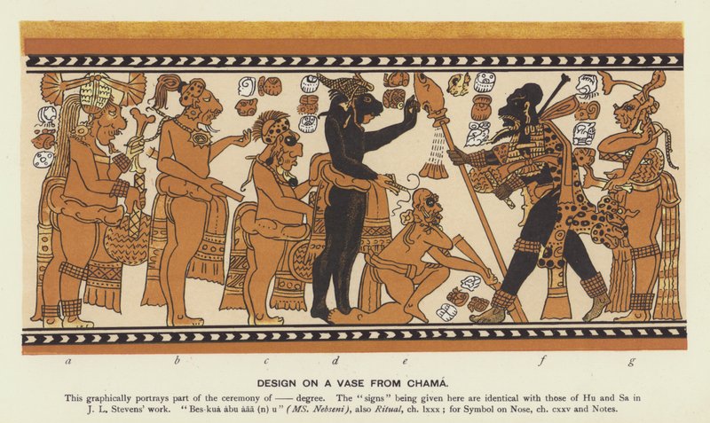Desenho num vaso de Chama (cor litho) de English School