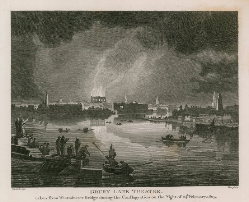 Destruição do Teatro Drury Lane, 24 de fevereiro de 1809 de English School
