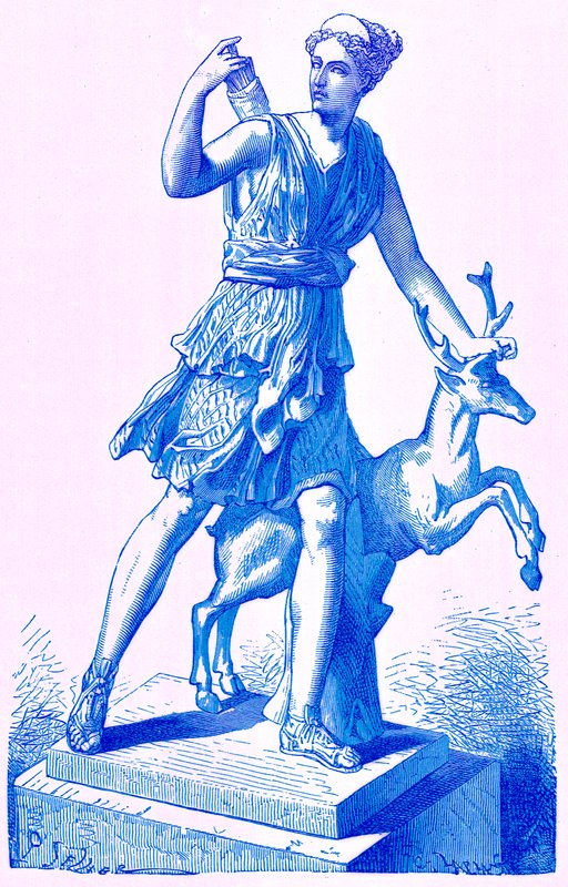 Diana com o Hind, ilustração da História de Roma por Victor Duruy, publicado em 1884 (imagem digitalmente aprimorada) de English School