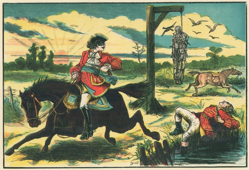 Dick Turpin atira em Pooly, o ladrão, em Hounslow Heath de English School
