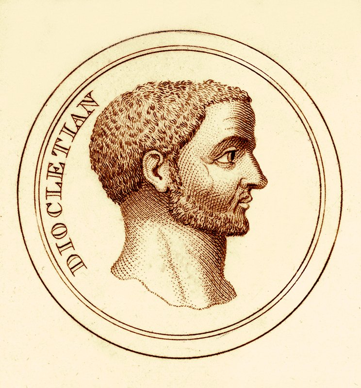 Dicoletian, ilustração do dicionário histórico universal por George Crabb, publicado em 1825 (imagem digital melhorada) de English School