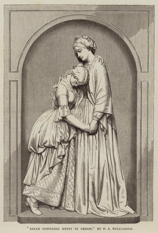 Dinah consolando Hetty na prisão, por FJ Williamson de English School