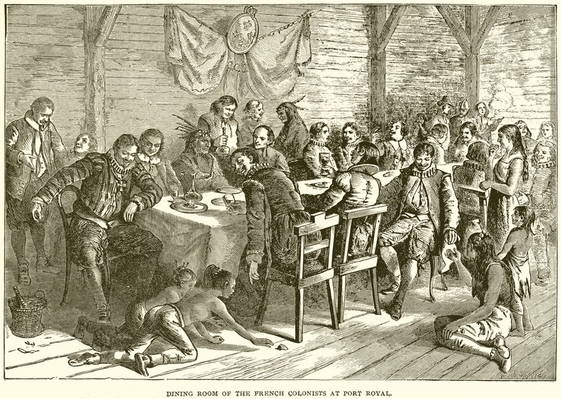 Sala de jantar dos colonos franceses em Port Royal de English School