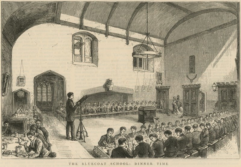 Tempos de jantar na escola Bluecoat de English School