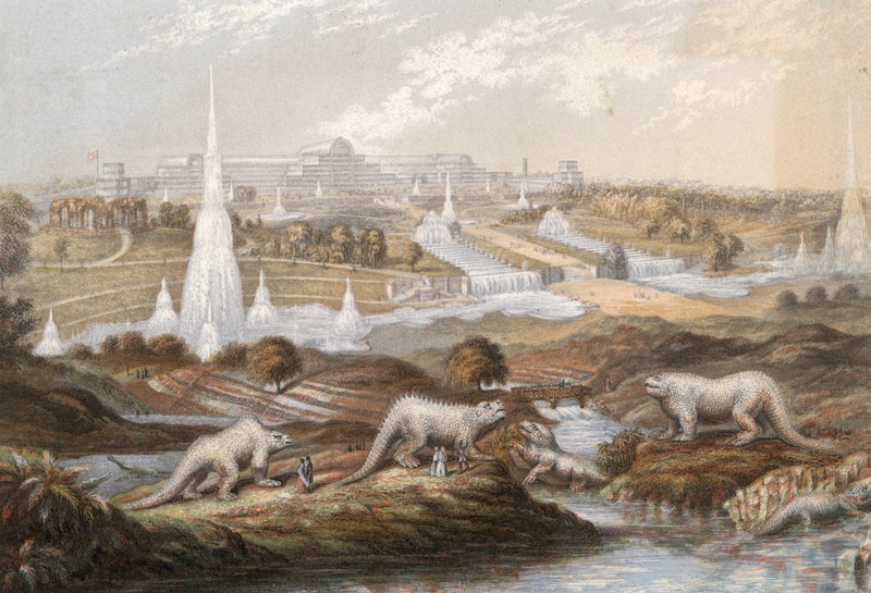 Dinossauros, em, palácio cristal de English School