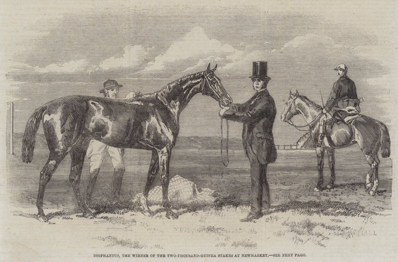 Diophantus, o Vencedor das Estacas Dois Mil-Guinéas na Newmarket (gravação) de English School