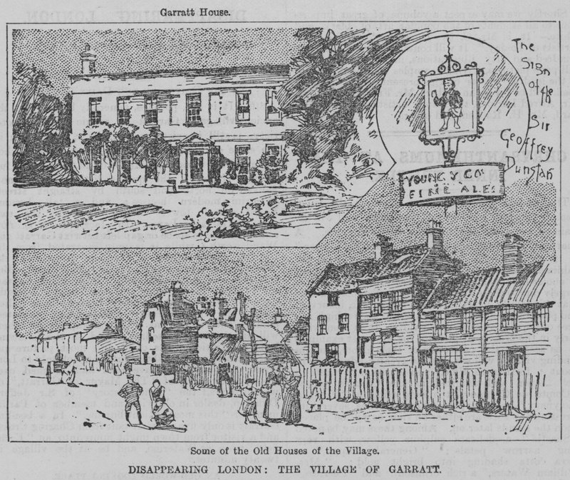 Desaparecimento de Londres: a aldeia de Garratt (gravura) de English School