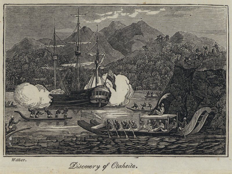 Descoberta de Otaheite (gravura) de English School